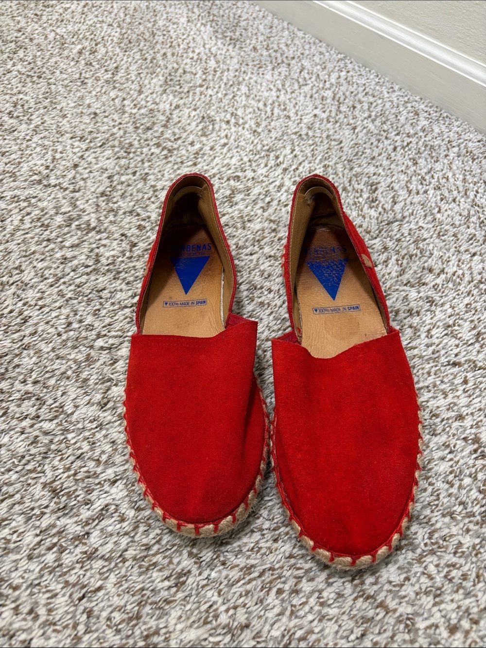 Verbenas red suede espadrille flats 41